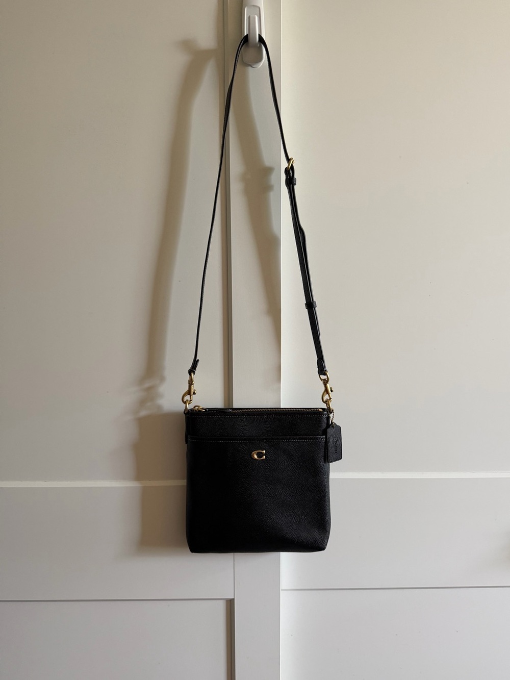 Coach Kitt Messenger CC526 Black Crossgrain Leather Crossbody Bag
